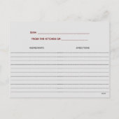 クラシックミニマモダンリストブライダルシャワーレシピ シーズンポストカード (裏面)