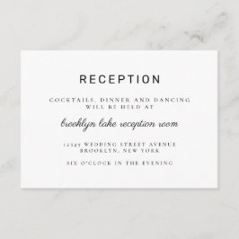 クラシックミニマモダンリストブラックウェディング エンクロージャーカード