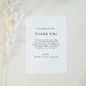 クラシックミニマリストありがとう披露宴カード ポストカード