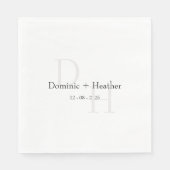 クラシックミニマリストのエレガ結婚ンス スタンダードランチョンナプキン (正面)