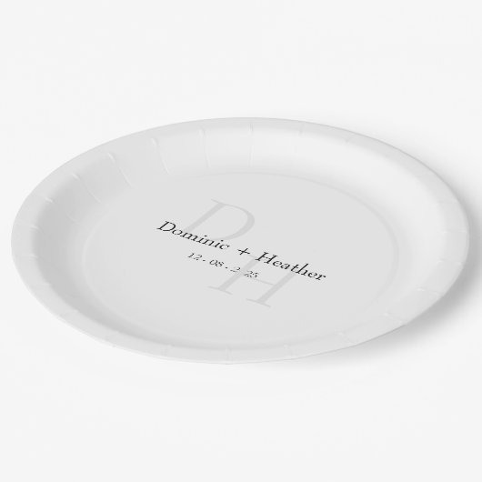 クラシックミニマリストのエレガ結婚ンス ペーパープレート (アングル)