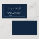 クラシックミニマリストネイビーブルーおむつラッフル エンクロージャーカード (正面/裏面)