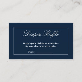 クラシックミニマリストネイビーブルーおむつラッフル エンクロージャーカード