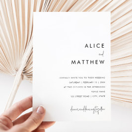 クラシックミニマリスト白黒結婚ズ 招待状