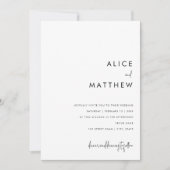 クラシックミニマリスト白黒結婚ズ 招待状 (正面)