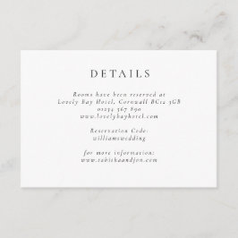 クラシックミニマリスト白黒結婚詳細 エンクロージャーカード