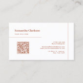 クラシックミニマリストTerracotta行QRコード 名刺 (正面)