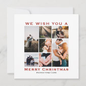 クラシックミニマルなクリスマス家族の写真コラージュ シーズンカード (正面)