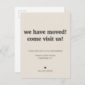 クラシックミニマルなソープストーン引っ越しました移動 案内ポストカード (正面/裏面)