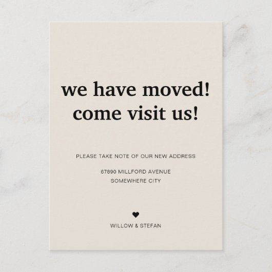 クラシックミニマルなソープストーン引っ越しました移動 案内ポストカード (正面)