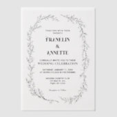 クラシックミニマルエレガントスフォーマルプ結婚ト ベラム紙招待状 (正面)