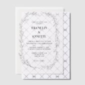 クラシックミニマルエレガントスフォーマルプ結婚ト ベラム紙招待状 (オフセット (招待状))
