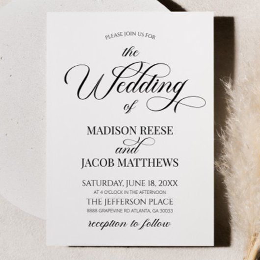 クラシックミニマルエレガントミニマ結婚リスト 招待状