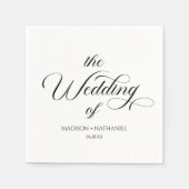 クラシックミニマルエレガントリス結婚ト スタンダードカクテルナプキン (正面)