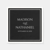 クラシックミニマルエレガントリス結婚ト スタンダードカクテルナプキン (正面)