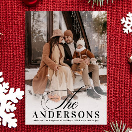 クラシックミニマルエレガント名Christmas Photo シーズンカード