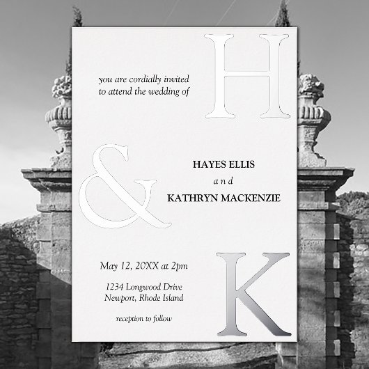 クラシックミニマルオールドマネーエステシンプルィティ結婚ス 箔招待状