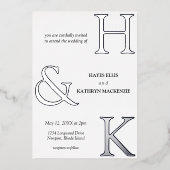 クラシックミニマルオールドマネーエステシンプルィティ結婚ス 箔招待状 (正面)