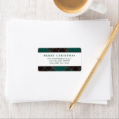 クラシックミニマルグリーンバッファロープレイドクリスマス ラベル (インサイチュ)