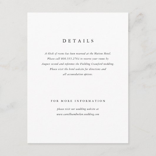 クラシックミニマルシンプルエレガント結婚型 エンクロージャーカード (正面)