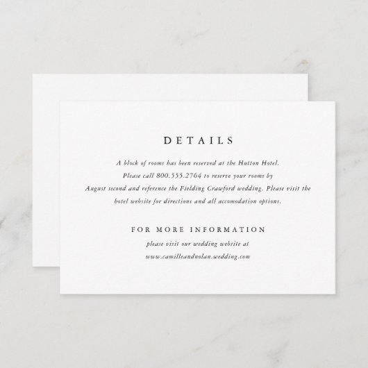 クラシックミニマルシンプルエレガント結婚型 エンクロージャーカード (正面/裏面)