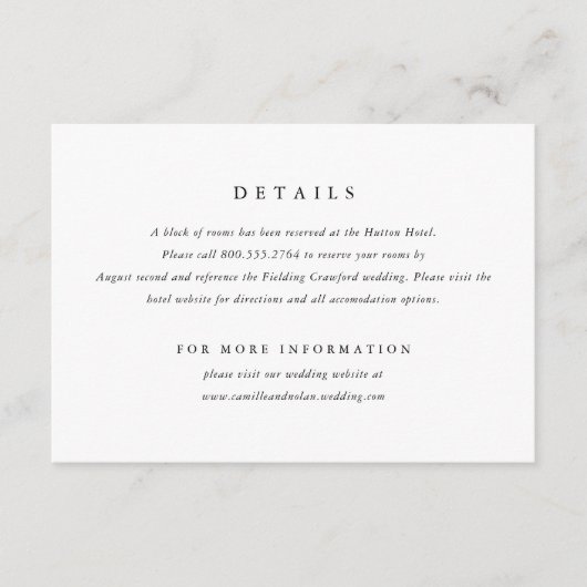 クラシックミニマルシンプルエレガント結婚型 エンクロージャーカード (正面)