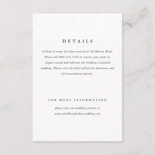 クラシックミニマルシンプルエレガント結婚型 エンクロージャーカード (正面)