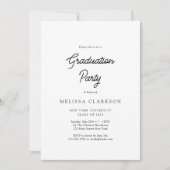 クラシックミニマルフォーマル写真卒業パーティー 招待状 (正面)