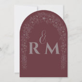 クラシックミニマルフローラゲートアー結婚チ 招待状 (正面)