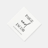 クラシックミニマルミニマル名前をカスタムする結婚ズ スタンダードカクテルナプキン (角)