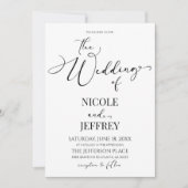 クラシックミニマルモダンミニマシンプル結婚リスト 招待状 (正面)