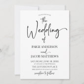 クラシックミニマルモダンミニマシンプル結婚リスト 招待状 (正面)