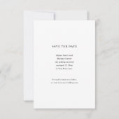 クラシックミニマル写真の手書きスクリ結婚プト セーブザデート (裏面)