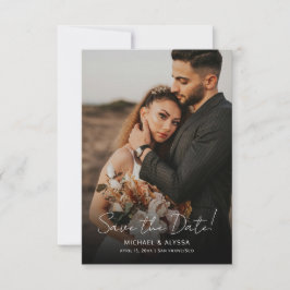 クラシックミニマル写真の手書きスクリ結婚プト セーブザデート
