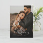 クラシックミニマル写真の手書きスクリ結婚プト 招待状 (スタンド正面)