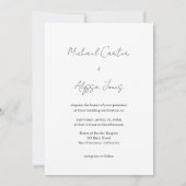 クラシックミニマル写真の手書きスクリ結婚プト 招待状 (裏面)
