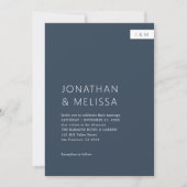 クラシックミニマル海軍ブルーモノグラム結婚ズ 招待状 (正面)