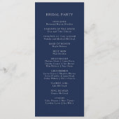 クラシックミニマル海軍ブルー |シルバー結婚ズ プログラム (裏面)