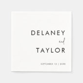 クラシックミニマル混合フォントシンプル白黒 スタンダードカクテルナプキン (正面)