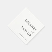 クラシックミニマル混合フォントシンプル白黒 スタンダードカクテルナプキン (角)