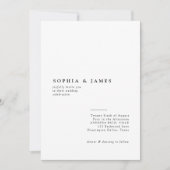 クラシックミニマル白結婚黒 招待状 (正面)