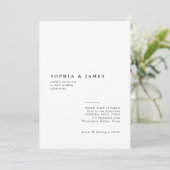 クラシックミニマル白結婚黒 招待状 (スタンド正面)