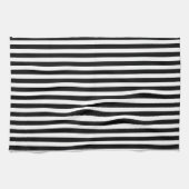 クラシックミニマル白黒の縦ストライプ列 キッチンタオル (横)