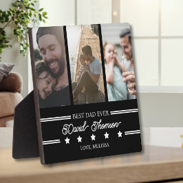 クラシックミニマル白黒最高のパパエバー フォトプラーク