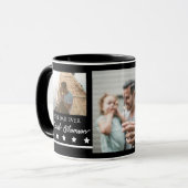 クラシックミニマル白黒最高のパパエバー マグカップ (正面左)