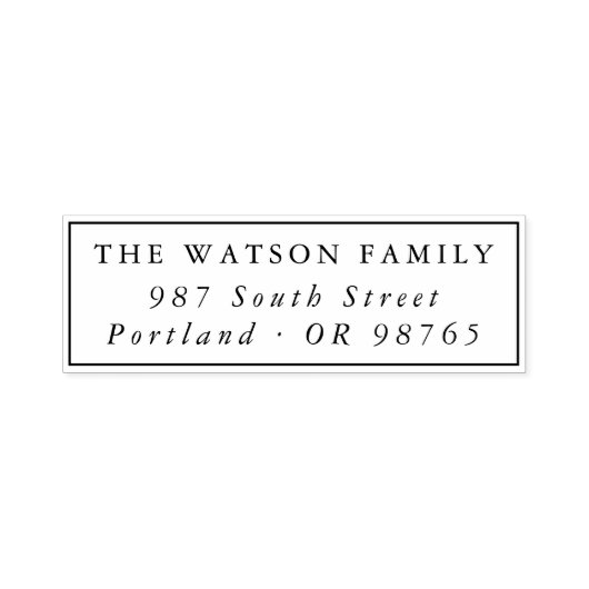 クラシックミニマル矩形フレーム差出人住所 セルフインキングスタンプ (デザイン)