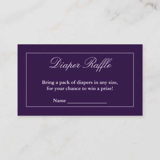クラシックミニマル紫おむつラッフル エンクロージャーカード (正面)