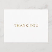 クラシックミニマル金ゴールドの結婚ありがとうはがき ポストカード (正面)