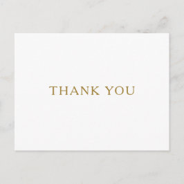 クラシックミニマル金ゴールドの結婚ありがとうはがき ポストカード