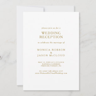 クラシックミニマル金ゴールド結婚披露宴 招待状